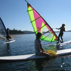 Windsurfing on the lake