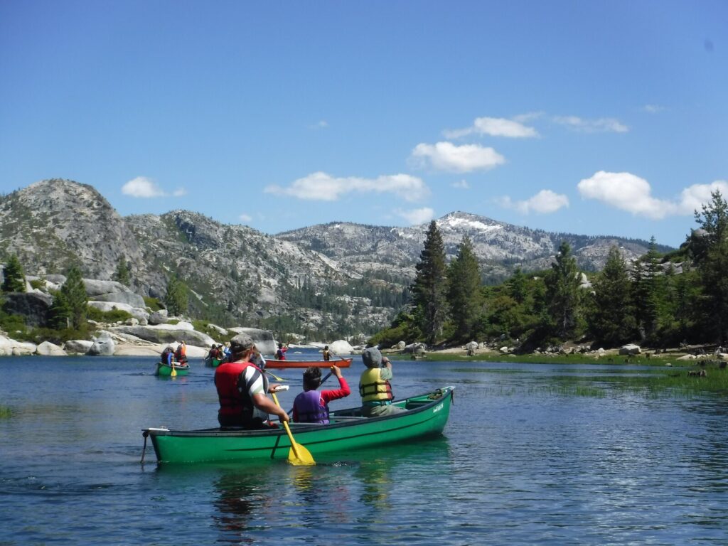 Campers canoeing at Loon Lake